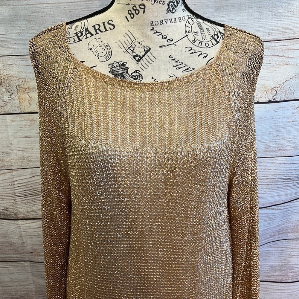 Chico’s Shine-Stitch Amanda Pullover Sweater NWT Top Shimmer Chicos Size 3 XL
